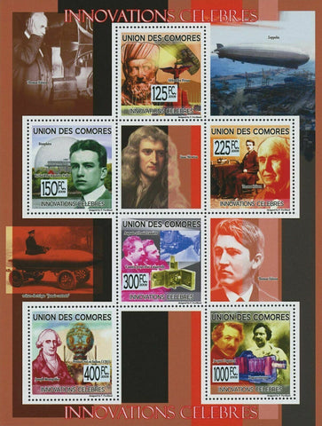 Famous innovations, Technology, Souvenir Sheet of 7 stamps, Mint NH.