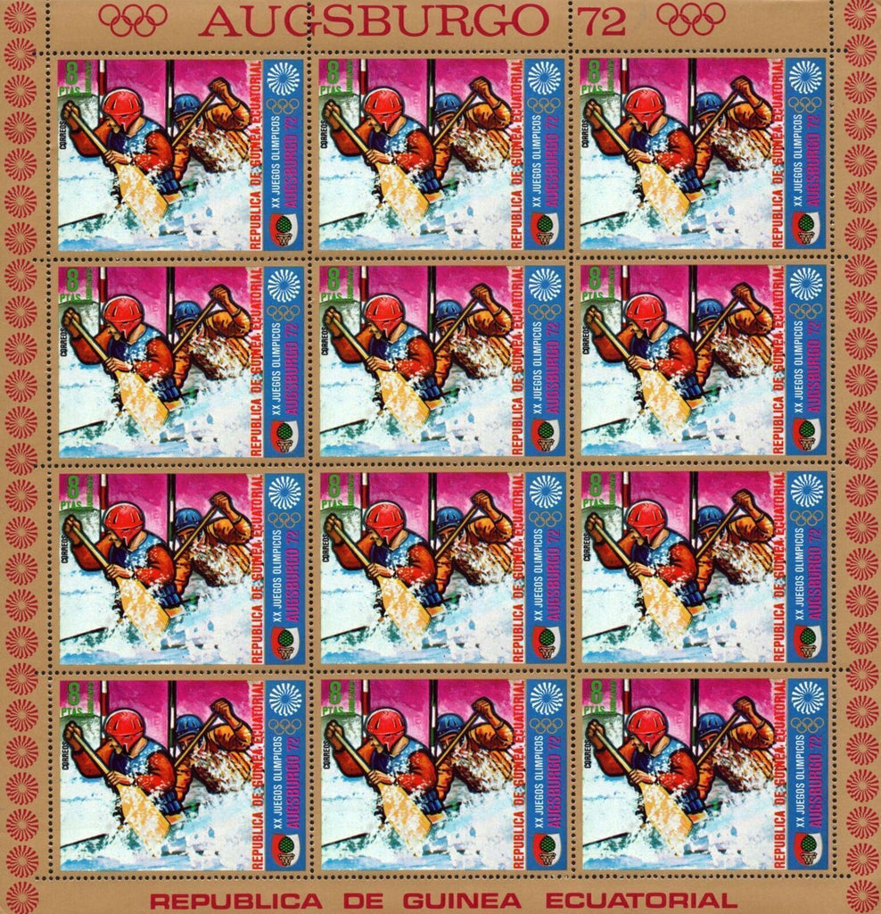 Olympic Games Rowing Sport Souvenir Sheet of 12 Stamps Mint NH