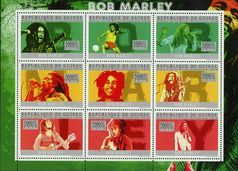 Bob Marley Stamp Reggae Music Artist S/S MNH 9 Stamps