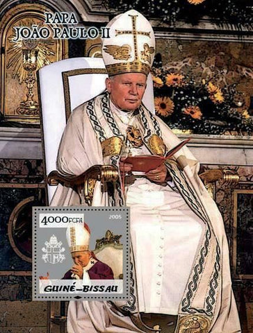 Pope John Paul II Stamp Catholic Church Silver Stamp S/S MNH #2993/Bl.498