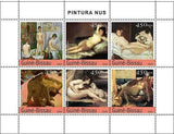 Nude Art Stamp Gustave Courbet Paul Gauguin Delacroix S/S MNH #2762-2767