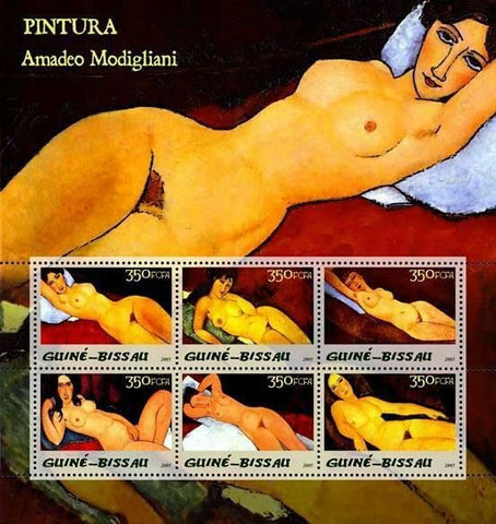 Art Stamp Nude Paintings of Amedeo Modigliani Painter S/S MNH #3037-3042