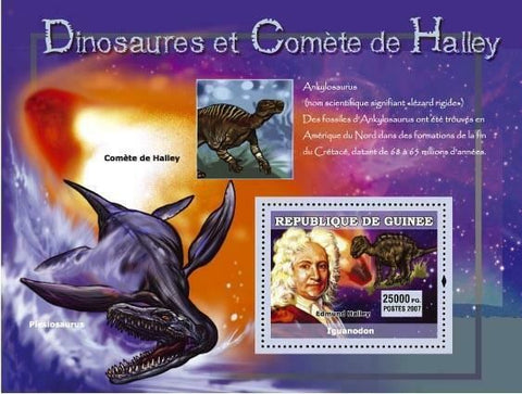 Space Dinosaur Stamp Ankylosaurus Plesiosaurus Edmund Halley S/S MNH #4769
