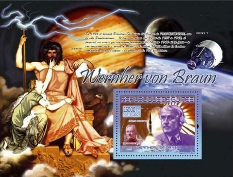 Space Stamp MGM-31 Pershing John Pershing Wemher Von Braun S/S MNH #5308 /Bl.147