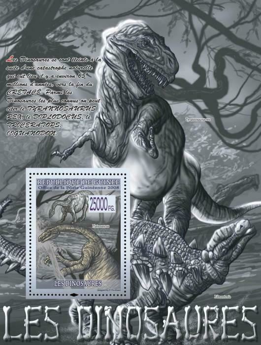 Dinosaur Stamp Plateosaurus Tyrannosaurus Rex S/S MNH #5515 / Bl.1513