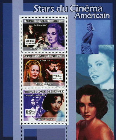 American Actress Stamp Cinema Grace Kelly Nicole Kidman Elizabeth Taylor S/S MNH