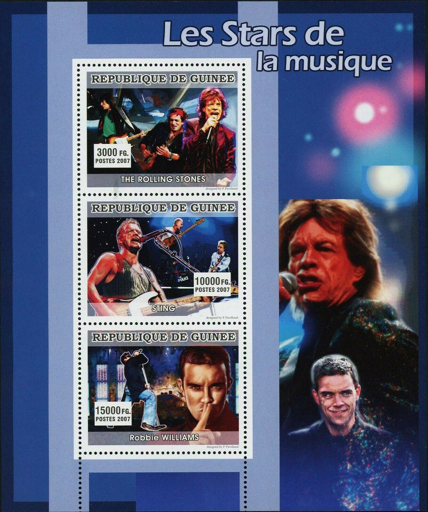 Music Stars Stamp Robbie Williams The Rolling Stones Sting S/S MNH #4914-4916