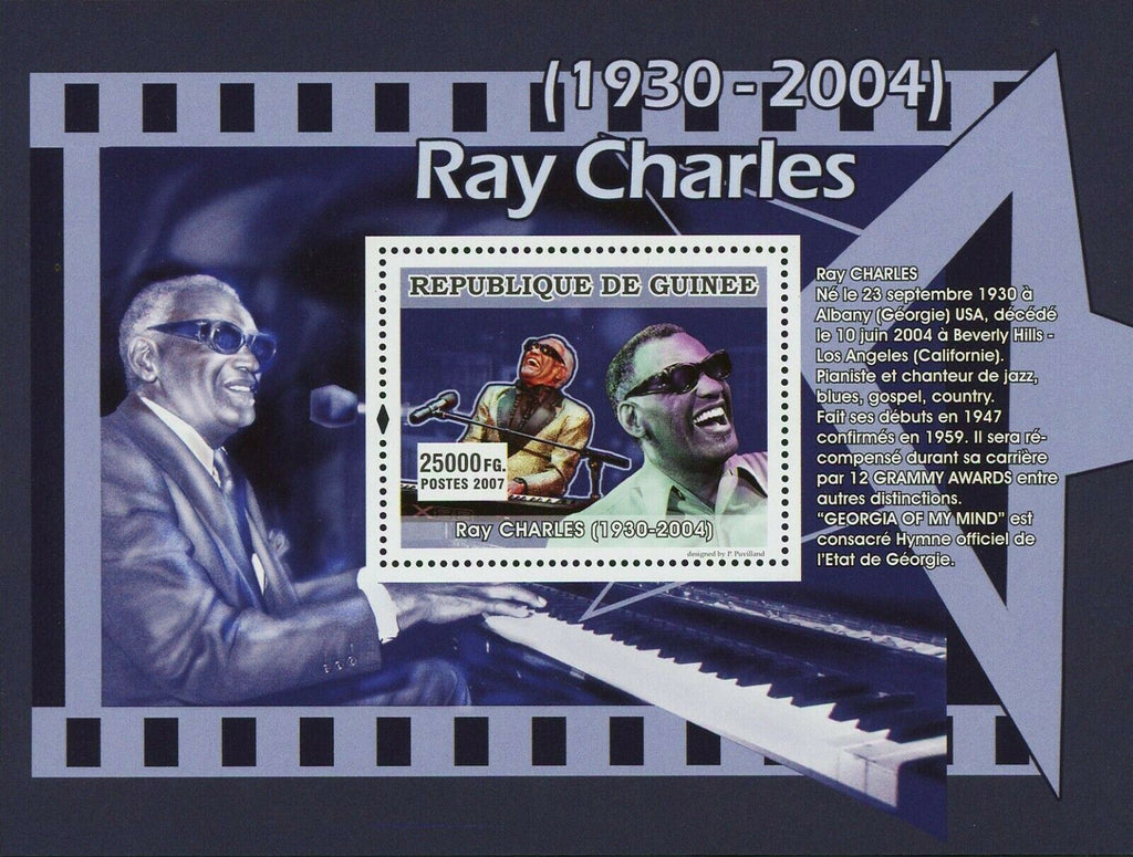 Roy Charles Stamp Music Legend Musician Georgia Of My Mind S/S MNH #4940/Bl.1313