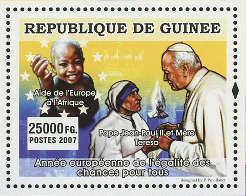 Pope Jean Paul II Stamp Mother Teresa Airbus A380 S/S MNH #5065 / Bl.1388