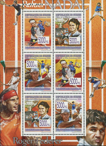 Tennis Stamp Sport Rafael Nadal Against Roger Federer S/S MNH #5622-5627
