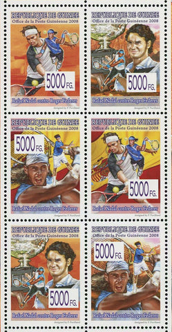 Tennis Stamp Sport Rafael Nadal Against Roger Federer S/S MNH #5622-5627