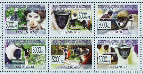 Monkeys Stamp Cercopithecus Diana Procolobus Verus Colobus Vellerosus S/S MNH