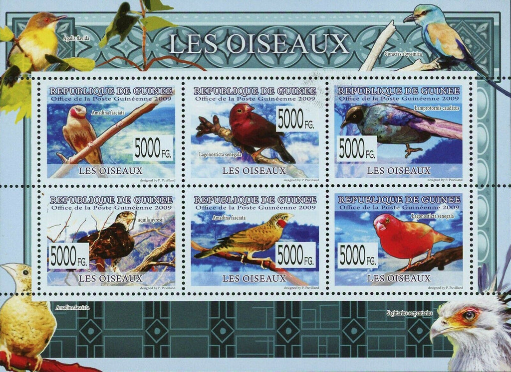 Birds Stamp Amadina Fasciata Lagonosticta Senegala Aquila Ayresii S/S MNH #6418