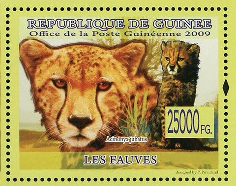 Wild Animal Stamp Acinonyx Jubatus Panthera Pardus Pardus Profelis Aurata Lion