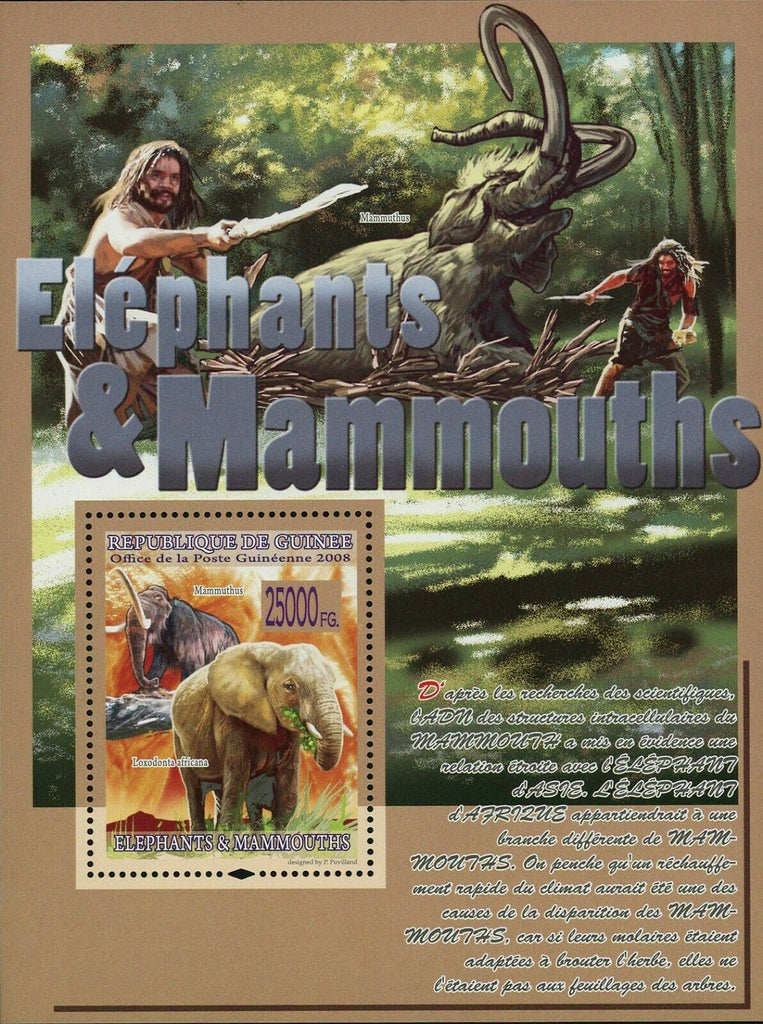 Mammoth Stamp Loxodonta Africana African Fauna Wild Animal S/S MNH #5532