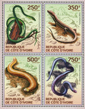 Snakes Lizards Stamps Trachylepis Affinis Hapsidophrys Smaragdina S/S MNH #1529