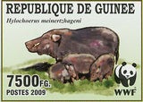 Wild Boar Stamp Wild Animal Hylochoerus Meinertzhageni WWF S/S MNH #6714-6717