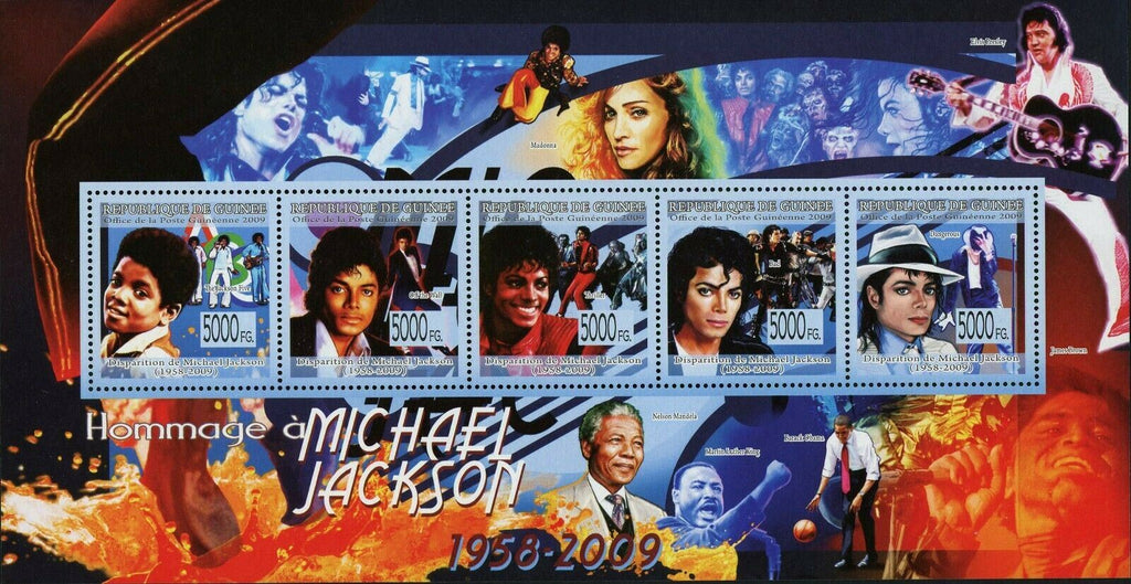 Michael Jackson Stamp The Jackson Five Of the Wall Thriller Bad Dangerous S/S