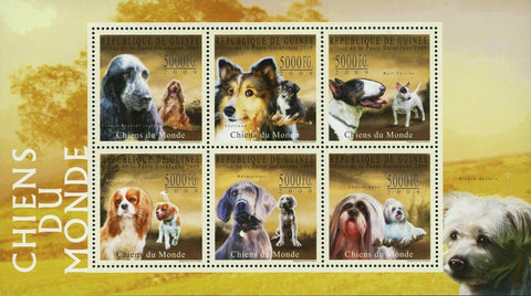 Dogs Stamp Cocker Spaniel King Charles Spaniel Weimaraner Shetland S/S MNH