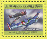 French Military Aircrafts Stamp Curtiss P-36 Hawk Bloch MB 152 Morana-Saulnier