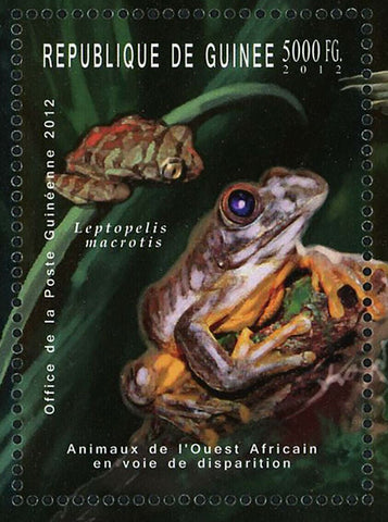 Birds Reptiles Stamp Leptopelis Macrotis Limosa Limosa Mecistops MNH S/S