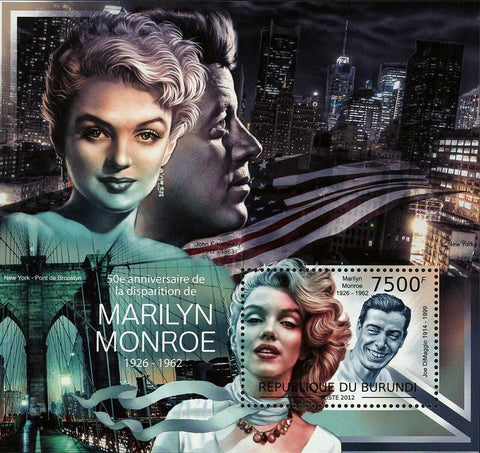 Marilyn Monroe Stamp Joe DiMaggio John F. Kennedy S/S MNH #2664 / Bl.256