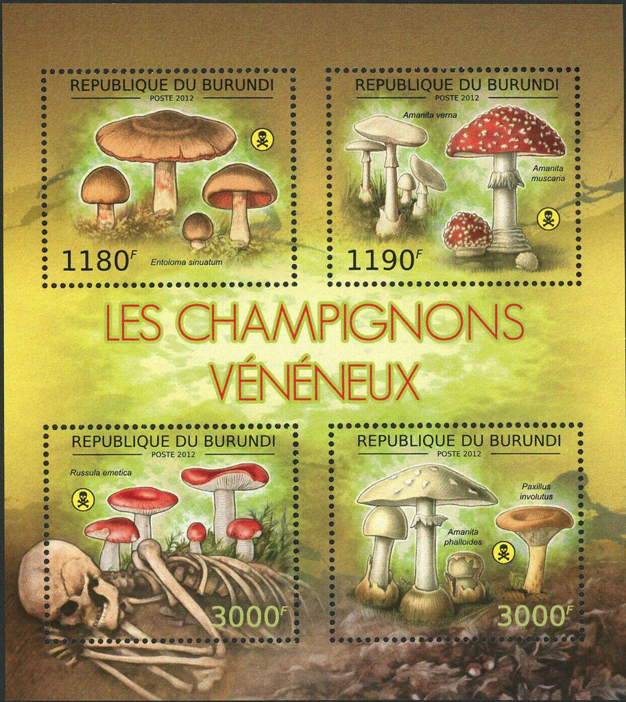 Poisonous Mushroom Stamp Entoloma Sinuatum Amanita Phalloides S/S MNH #2743-2746