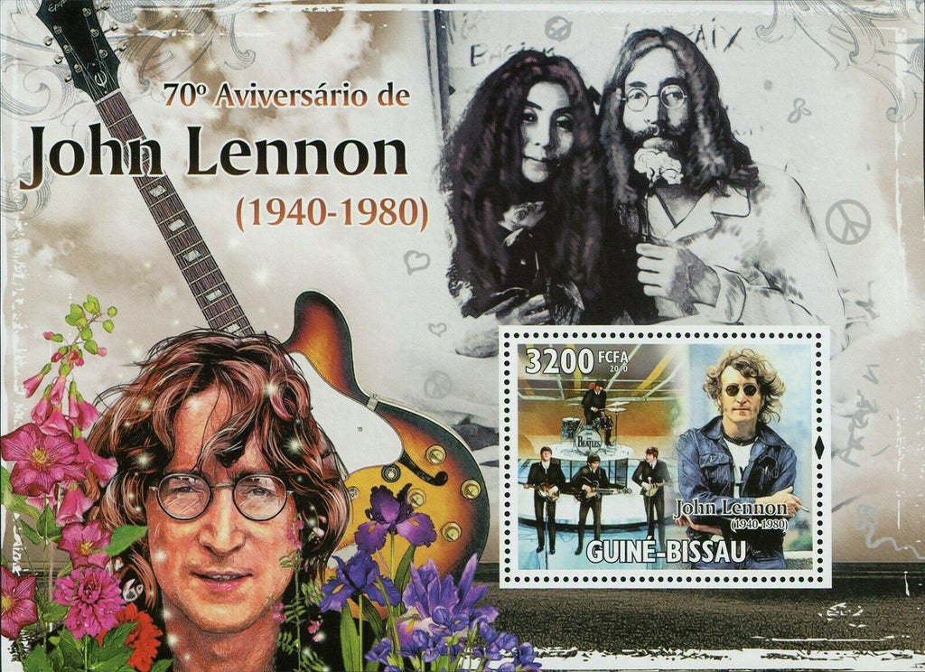 John Lennon Stamp The Beatles Yoko Ono Music Stamp S/S MNH #4929 / Bl.827