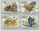 African Fauna Stamp Giraffe Elephant Jaguar Gorilla S/S MNH #3208-3211