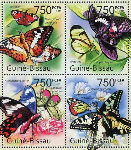 Butterflies Stamp Insects Inachis Io Cithaerias Phantoma Greta Oto S/S MNH #5424
