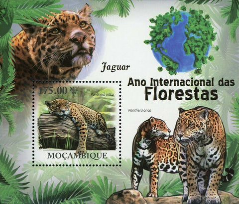 Jaguars Stamp Panthera Onca Wild Animal Souvenir Sheet MNH #4461 / Bl.425