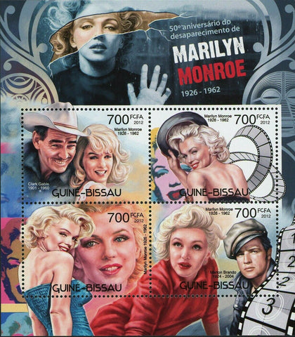 Marilyn Monroe Stamp Clark Gable Marlon Brando Souvenir Sheet MNH #6092-9095