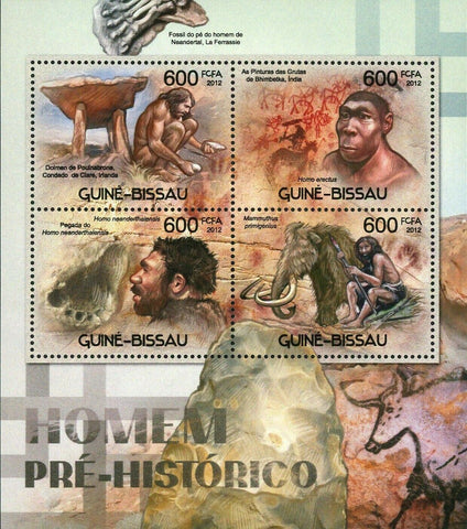 Prehistoric Humans Stamp Neanderthal Homo Erectus Fossil S/S MNH #5981/Bl.1058