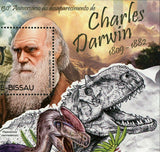 Charles Darwin Stamp Dinosaur Tyrannosaurus Rex Guanlong S/S MNH #6051 / Bl.1072