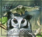 African Owls Stamp Birds Tyto Capensis Bubo Lacteus S/S MNH #4127-4130