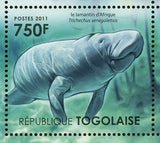 Fauna of Mangroves Stamp Heron Bird Manatees Little Cormorant S/S MNH #4149-415