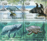 Fauna of Mangroves Stamp Heron Bird Manatees Little Cormorant S/S MNH #4149-415