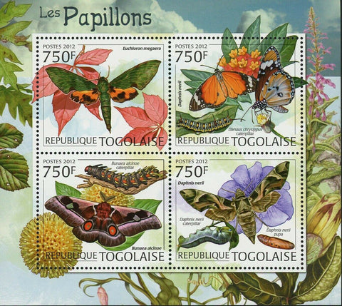 Butterflies Stamp Euchloroon Megaera Daphnis Nerii S/S MNH #4423-4426