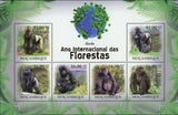 Gorillas Stamp Gorilla Gorilla Beringei Graueri Souvenir Sheet MNH #4451-4456