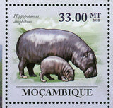 Hippopotamus Stamp Hippopotamus Amphibius Wild Animal S/S MNH #3596-3601