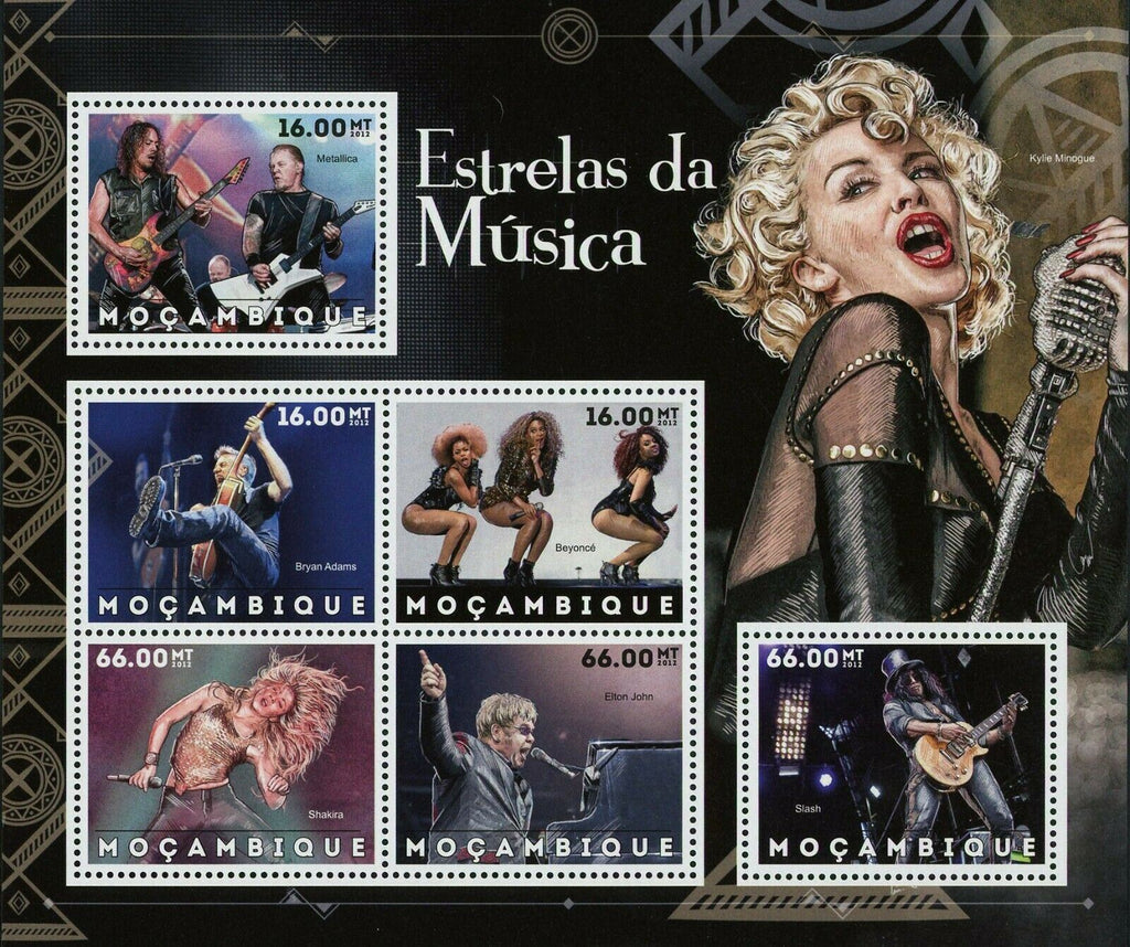 Metallica Stamp Shakira Beyonce Slash Elton John Bryan Adams S/S MNH #6244-6249
