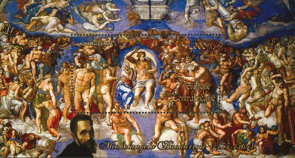 Paintings of Michelangelo Stamp La Chapelle Sixtine S/S MNH #3232 / Bl.778