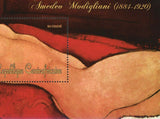 Paintings of Amedeo Modigliani Stamp Nu Couche S/S MNH #3536 / Bl.922