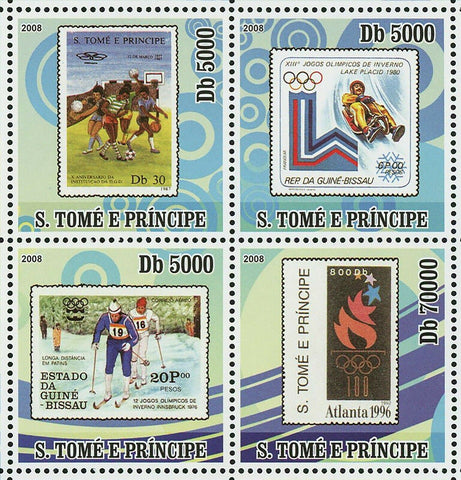 Olympic Games on Stamps Basketball Skiing Lake Placid S/S MNH #3476-3479