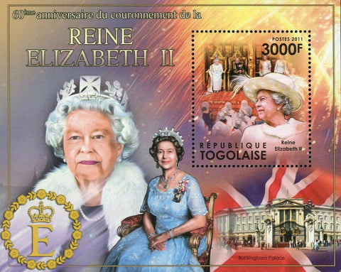 Queen Elizabeth Stamp 60th Year Coronation Queen Elizabeth II S/S MNH #4256