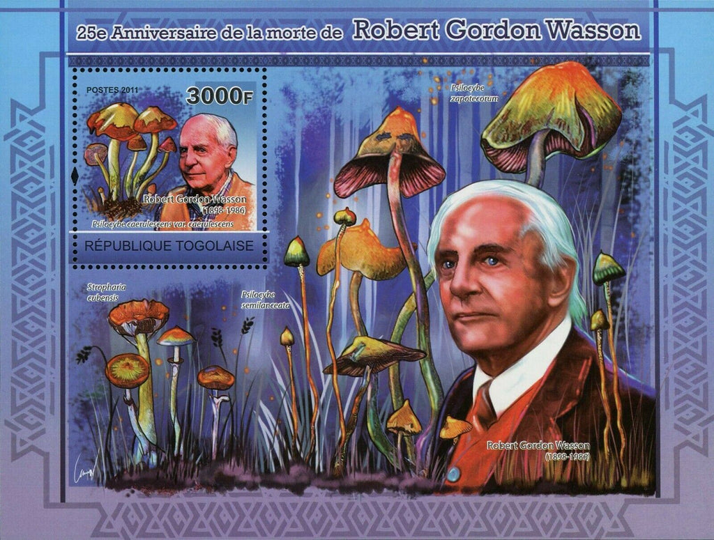 Robert Gordon Wasson Stamp Mushrooms Psilocybe Semilanceata S/S MNH #3968/Bl.603