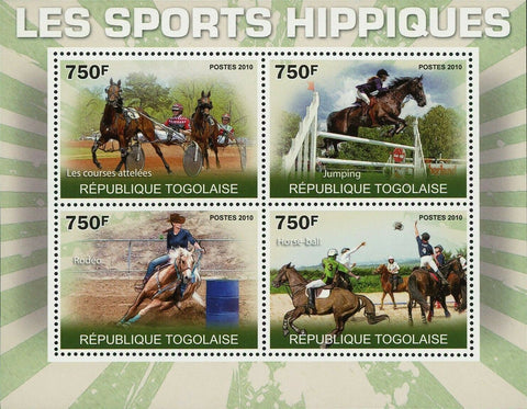 Equine Sports Stamp Horses Rodeo Polo Horse Racing Jumping S/S MNH #3634-3637