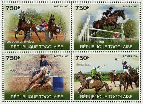 Equine Sports Stamp Horses Rodeo Polo Horse Racing Jumping S/S MNH #3634-3637