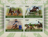 Equine Sports Stamp Horses Rodeo Polo Horse Racing Jumping S/S MNH #3634-3637
