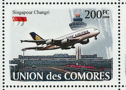 Top Airports Stamp Singapore Shangri Frankfort Tokyo Narita S/S MNH #1937-1942